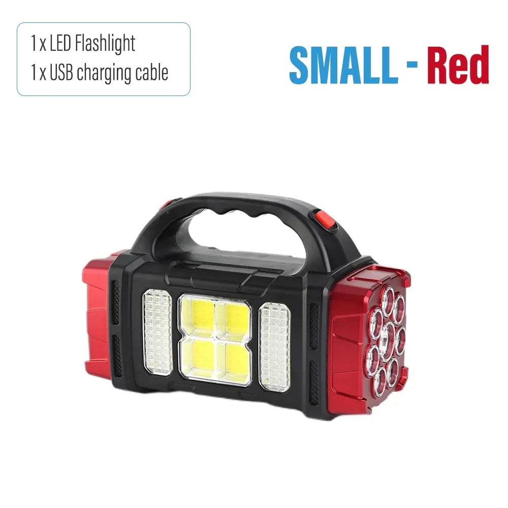 High Power Led Flashlights Camping Torch Work Light Solar Charge 4 Gear USB Rechargeable Light Waterproof Light for Outdoor-WAYBIKER