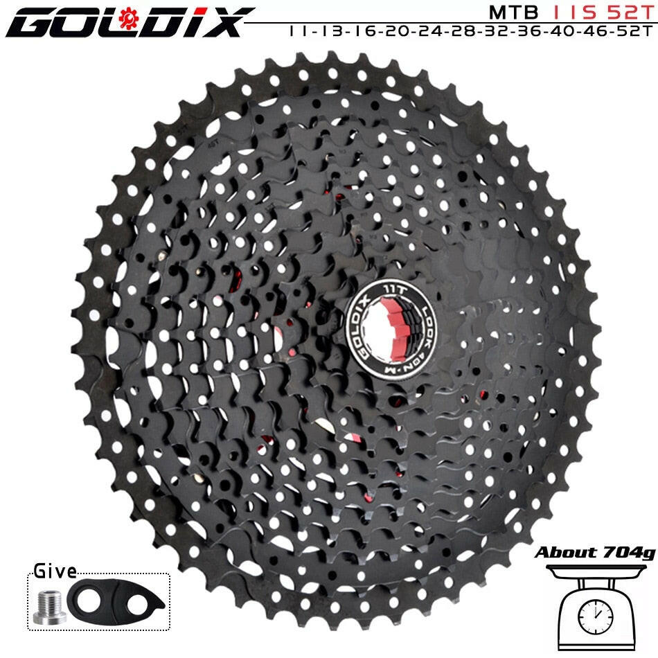 GOLDIX Black MTB Cassete 8/9/10/11/12 Speed 40/42/46/50/50T K7 8/9/10/11/12v Bicycle Freewheel Bicycle Sprocket for Shimano/SRAM