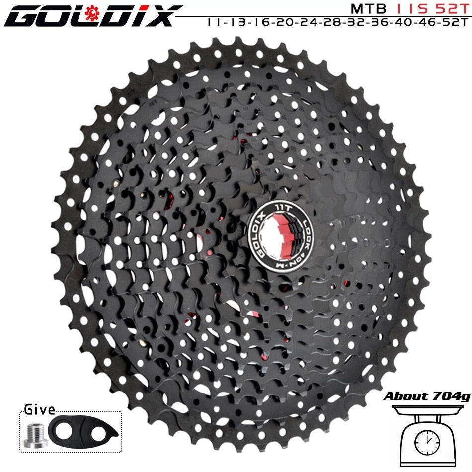 GOLDIX Black MTB Cassete 8/9/10/11/12 Speed 40/42/46/50/50T K7 8/9/10/11/12v Bicycle Freewheel Bicycle Sprocket for Shimano/SRAM-WAYBIKER