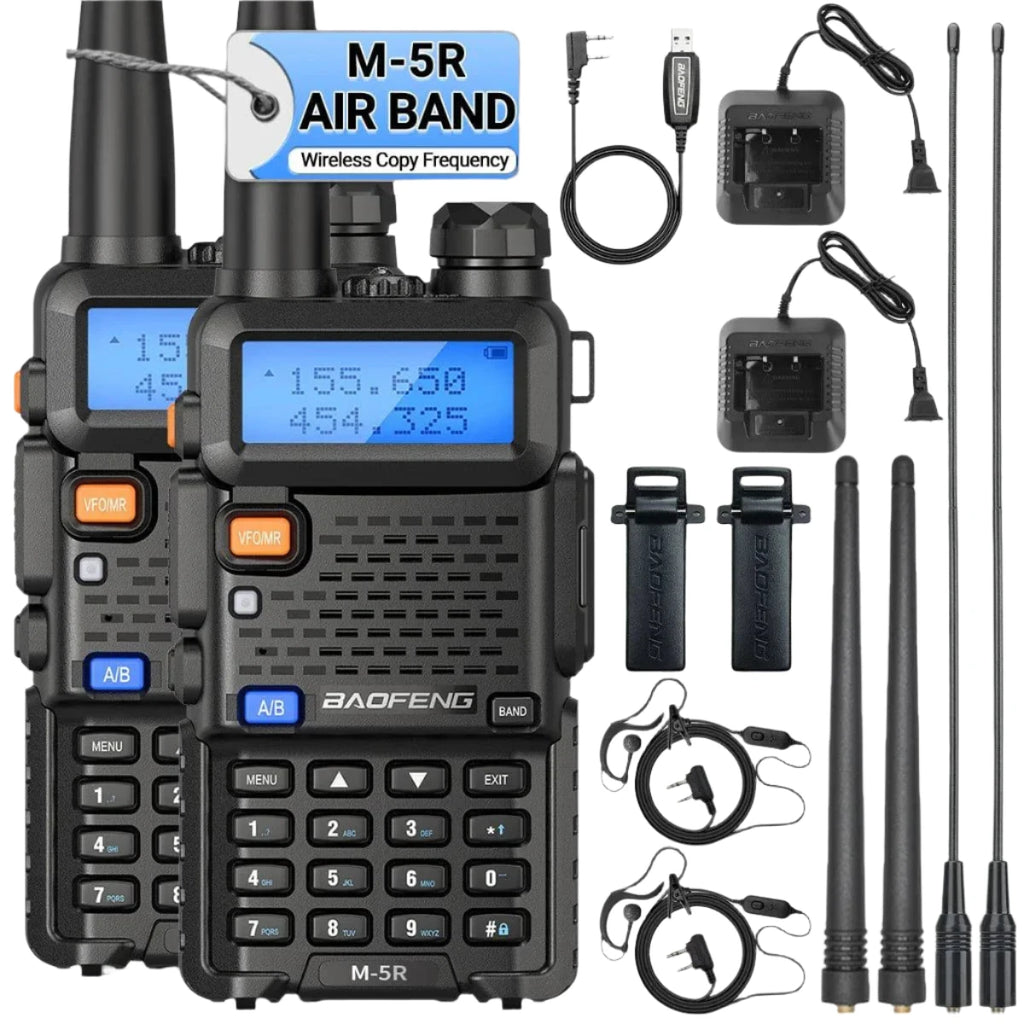 1/2 Baofeng M-5R Air Band Walkie Talkie Full Band Wireless Copy Frequency Long Range VHF UHF UV-5R K5 Portable Ham Two Way Radio