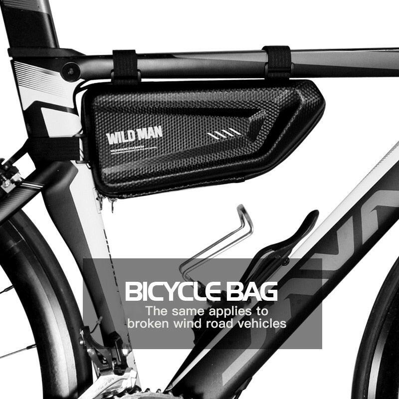 New bicycle tripod bag front tube rack hard shell bag bicycle storage bag waterproof bicycle storage bag outdoor tool-WAYBIKER