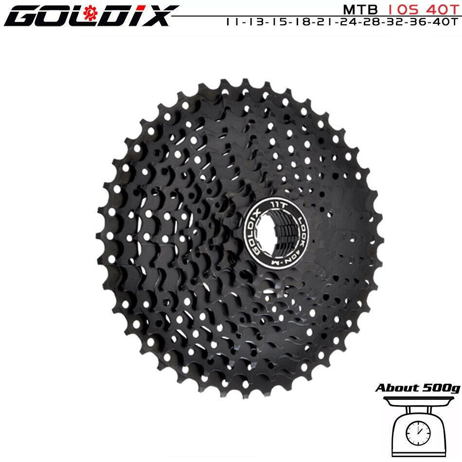 GOLDIX Black MTB Cassete 8/9/10/11/12 Speed 40/42/46/50/50T K7 8/9/10/11/12v Bicycle Freewheel Bicycle Sprocket for Shimano/SRAM-WAYBIKER