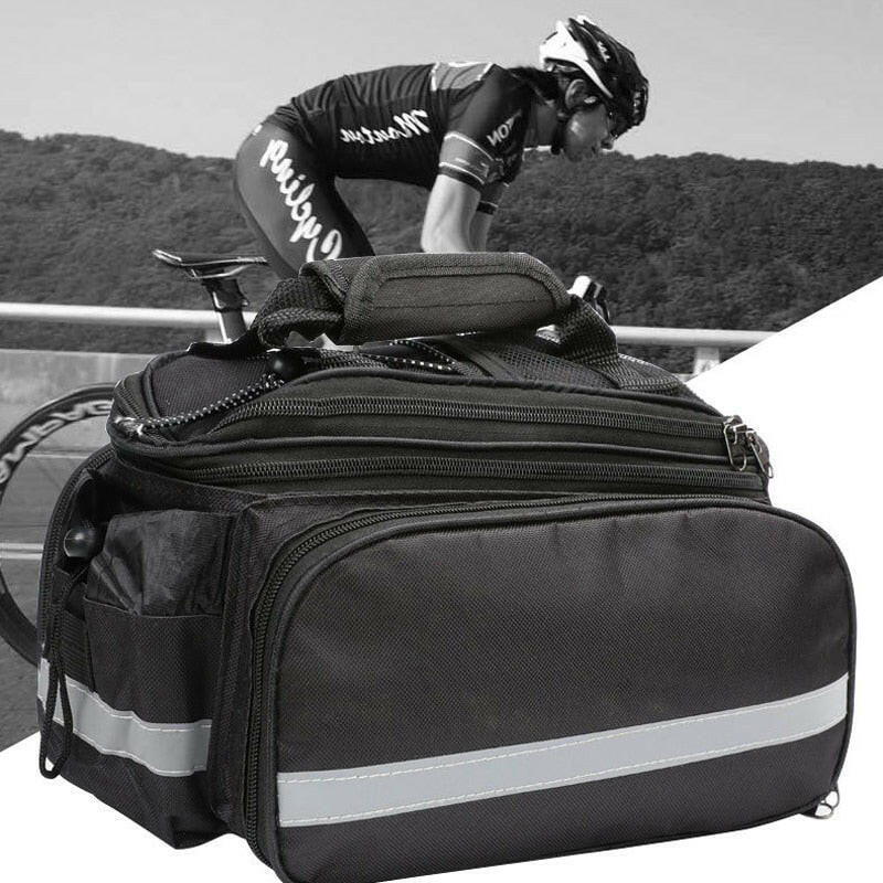 Bike 3 In 1 Waterproof Bicycle Trunk Bag MTB Road Bike Bag Large Capacity Travel Luggage Carrier Rear Seat Rack Panniers-WAYBIKER