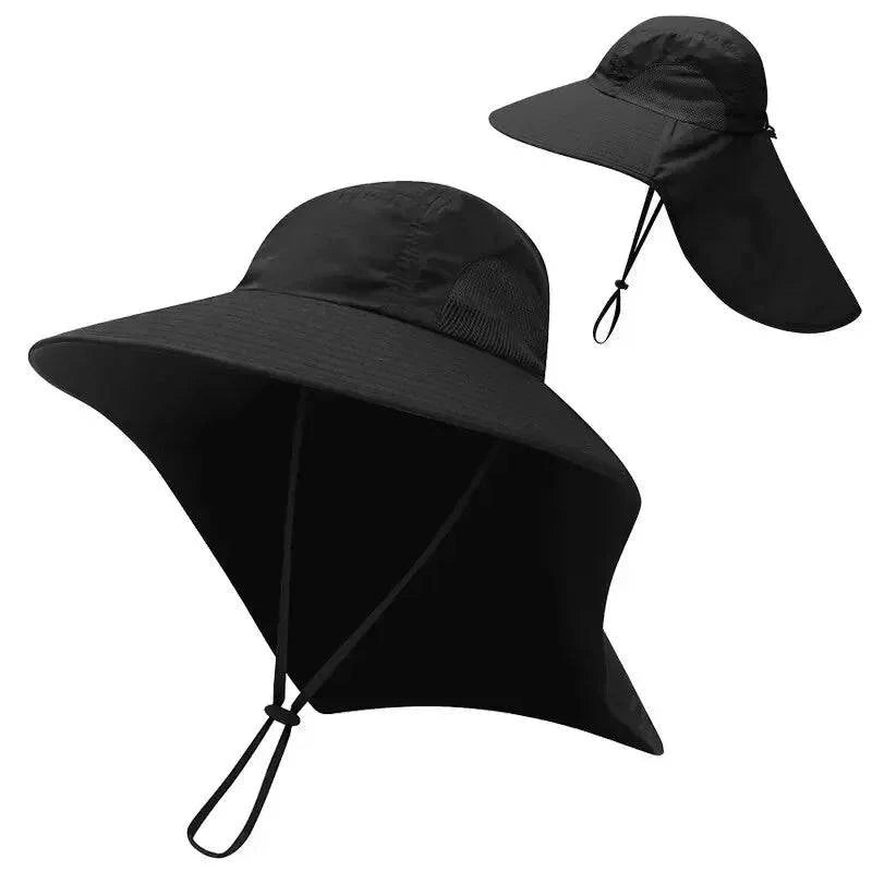 Wide Brim Baseball Hats for Women and Men Sun Defender Cooling Neck Guard Safari Cap for Hiking Fishing Outdoor Hat with Flap-WAYBIKER