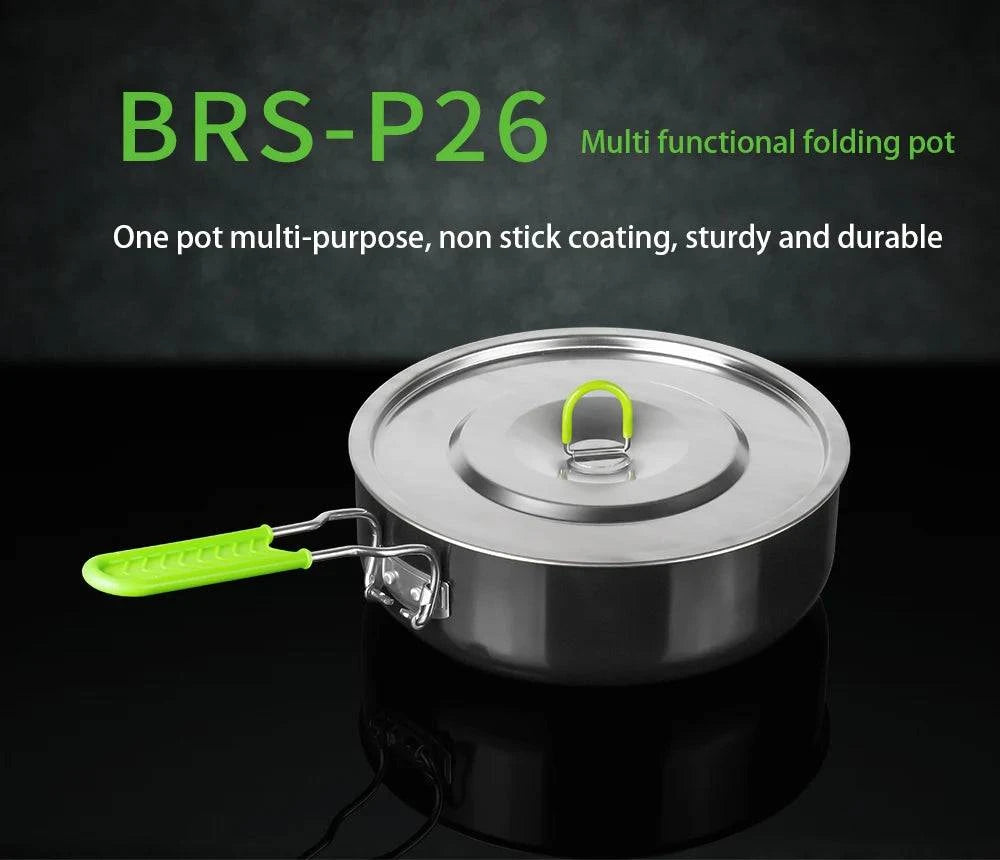 BRS-P26 Foldable Multi functional Non stick Pot Outdoor Pot Portable Camping Pot Home Fry Pot-WAYBIKER