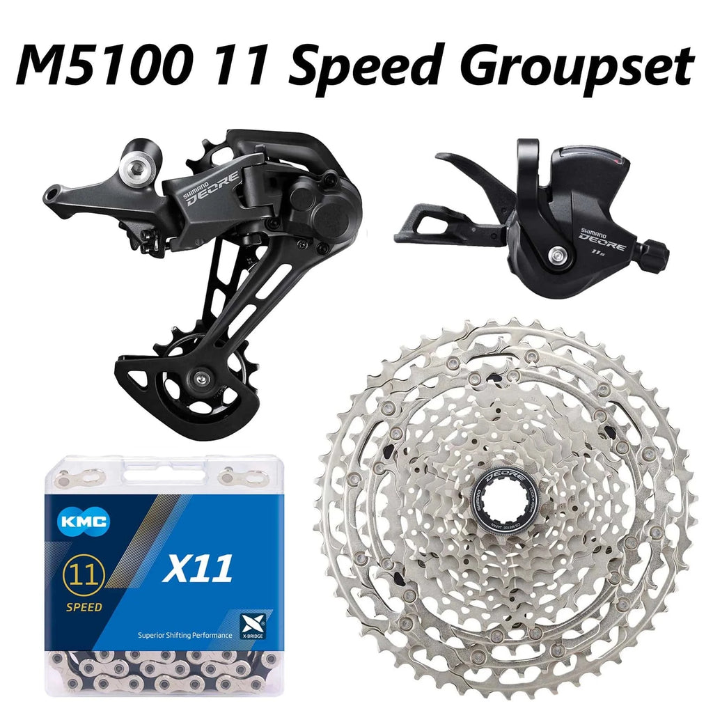 SHIMANO Original DEORE M5100 11 Speed groupset 11-51t 4 kit SL/RD/CS-M5100 HG601 Chain MTB 11S GROUPSET-WAYBIKER