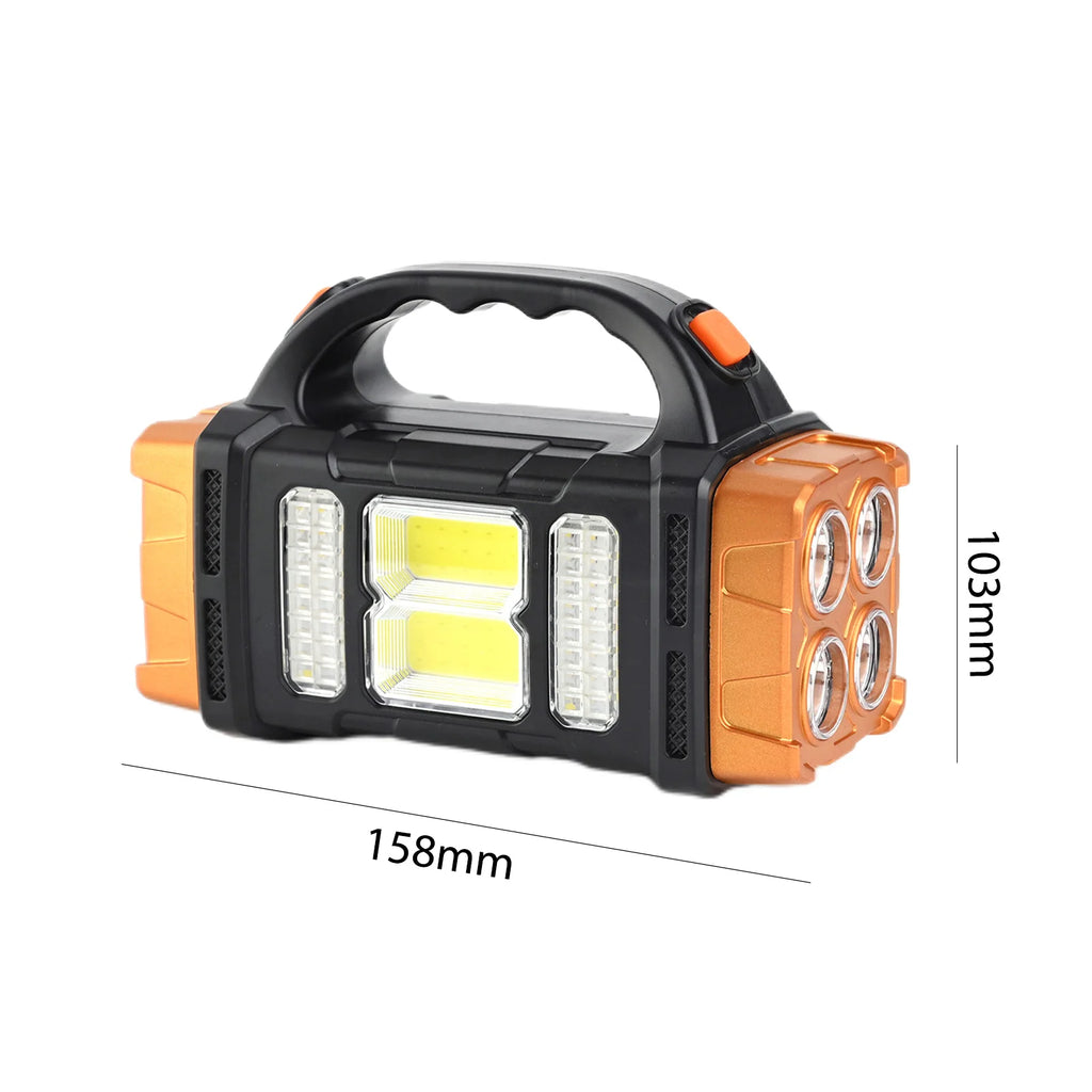 LED Floodlight Super Bright Solar LED COB Work Lights Flashlight USB Rechargeable Emergency Spotlight Outdoor Solar Torch Light-WAYBIKER