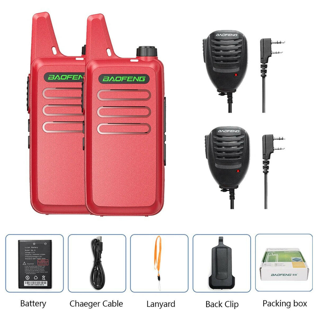 2PCS Baofeng BF-T20 5W Portable Mini Walkie Talkie VOX Charging USB For BF-C9 BF-888S KD-C1 Two Way Radio  Hotel Hunting-WAYBIKER