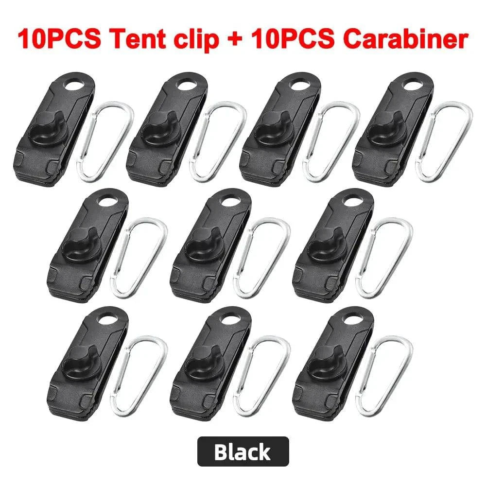 10PC Awning Clamp Tarp Clips Heavy Duty Lock Grip Tent Fasteners Clips Pool Awning Bungee Cord Car Tighten for Outdoor Camping-WAYBIKER