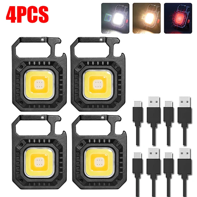 Multifunctional Mini COB LED Working Light USB Rechargeable Portable Flashlight KeychainTorch Outdoor Camping Lantern-WAYBIKER