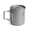 420ml Titanium Cup with Foldable Handles Lightweight Water Cup Tableware for Outdoor Hiking Equipment Picnic Camping Supplies-WAYBIKER