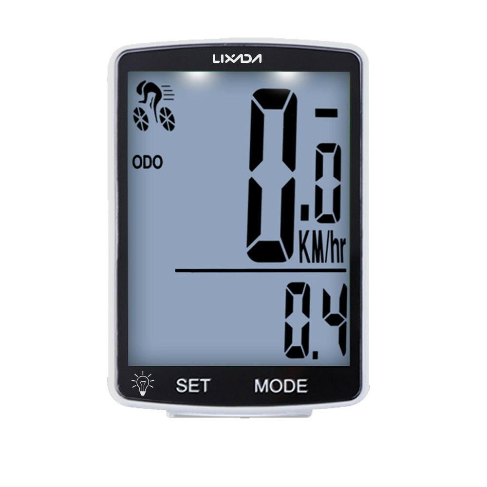 LIXADA Wireless Bike Computer LCD Screen Bicycle Computer Mountain Bike Speedometer Odometer IPX6 Waterproof Cycling Stopwatch-WAYBIKER