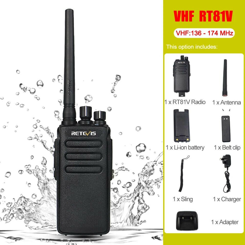 Retevis RT81 DMR Digital Walkie Talkie 10W Powerful Long Range Walkie-Talkie IP67 Waterproof UHF (or VHF) Portable Two-Way Radio-WAYBIKER