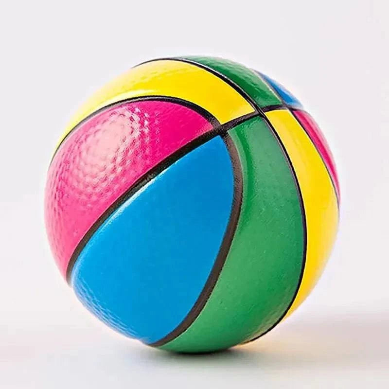 Kid Toy Squeeze Soft Foam Rubber Ball Orange Hand Wrist Exercise Stress Relief Colorful Squeezing Ball Basketball Training Ball-WAYBIKER