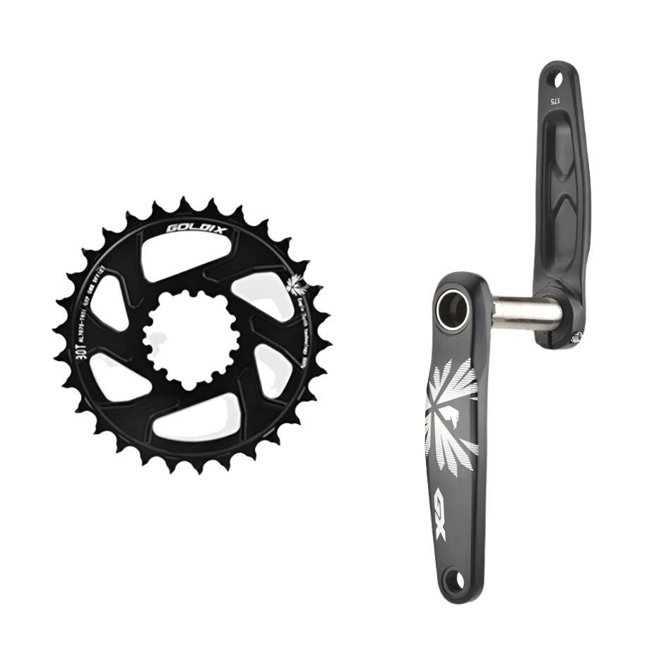 GX Bicycle Crankset GXP MTB Bike Crank Chainring Bike 170mm 175mm Black 0 Degree 30T 32T 34T 36T 38T Aluminum Alloy with Bottom-WAYBIKER