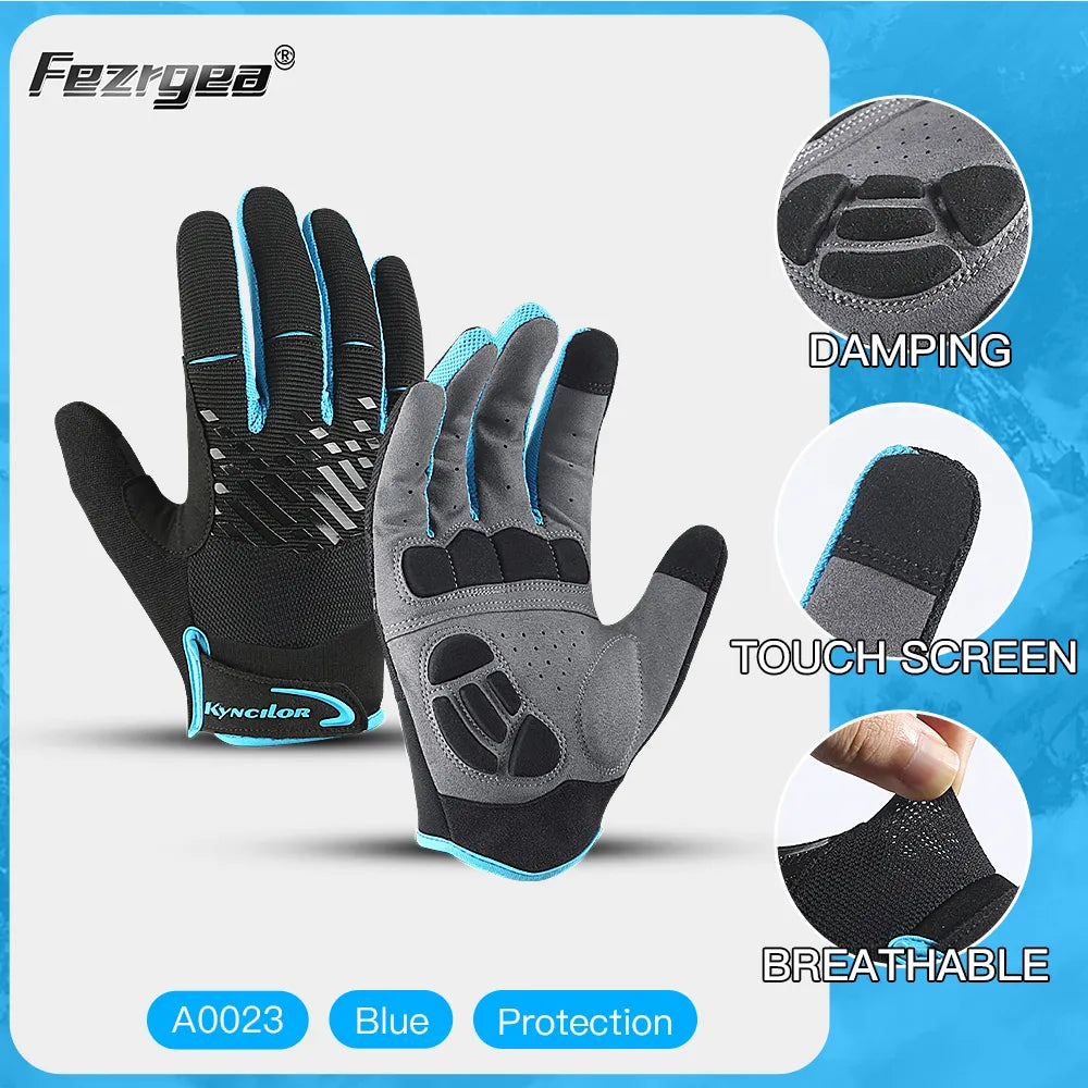 2023 Mountain Bike Touch Screen Cycling Gloves Breathable Shock Absorption Sports Fitness Spring Summer Riding Gloves-WAYBIKER