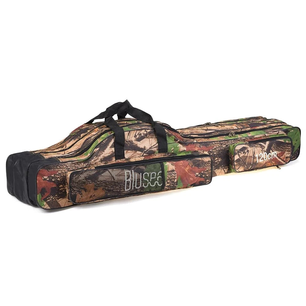 120cm/150cm 3 Layers Fishing Bag Portable Folding Fishing Rod Reel Bag Fishing Tackle Carry Bag Case Travel Storage Bag-WAYBIKER