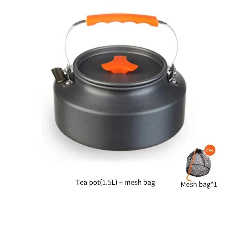 1.1L 2L1.5L Camping Water Kettle Outdoor Coffee Kettle Tableware Picnic Set Supplies Equipment Utensils Tourism Cookware-WAYBIKER