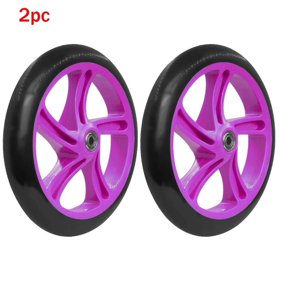 2pc Solid Wheels 200mm Adult Scooter for Razor and Adult Kick Scooters with ABEC 7 Bearings Wheels Replacement Scooter Wheel