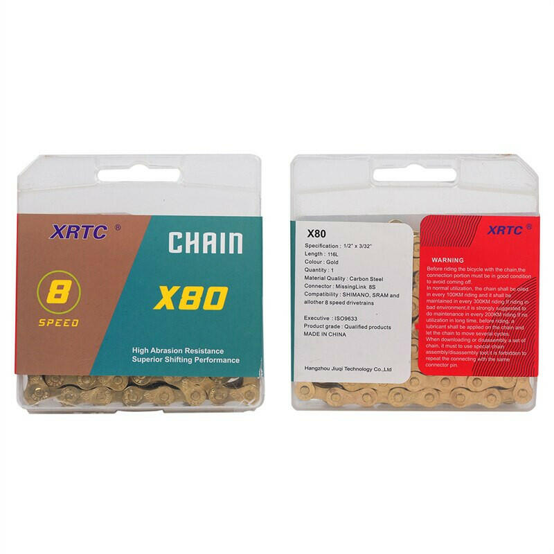 XRTC 6,7,8/9/10 Speed 116 Links Bicycle Chains (1/2x3/32-Inch,1/2x11/128-Inch/) Compatible with 8S,9S-WAYBIKER