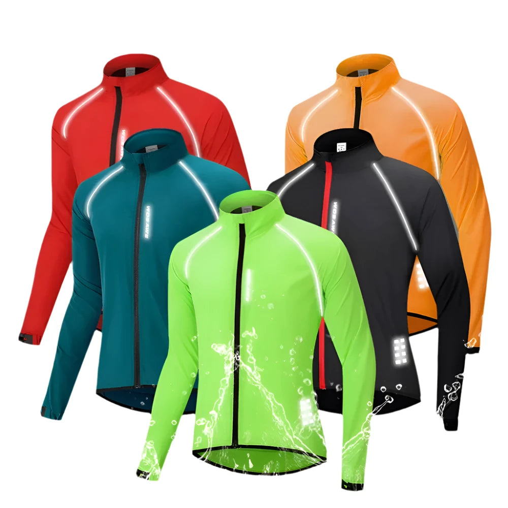 WOSAWE Men's Cycling Windbreaker Ultralight Reflective Windproof Jacket Men MTB Road Bike Wind Coat Long Sleeve Bicycle Clothing-WAYBIKER