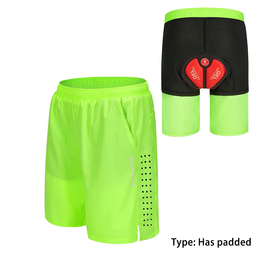 WOSAWE Men's Cycling Shorts Loose Fit with inner Gel Pad Shockproof Padded Shorts MTB Mountain Bike Shorts Riding Short Trouser