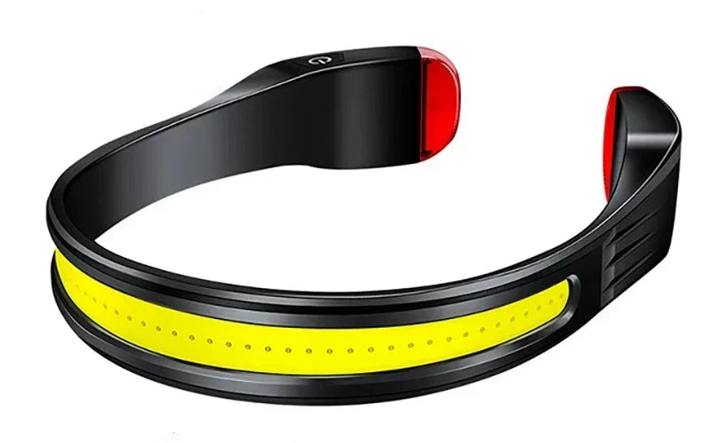 Rechargeable Headlamp 3 Light Modes Lamp With Tail Red and White Light COB Wide Angle Lighting for Outdoor Running Camping Work-WAYBIKER