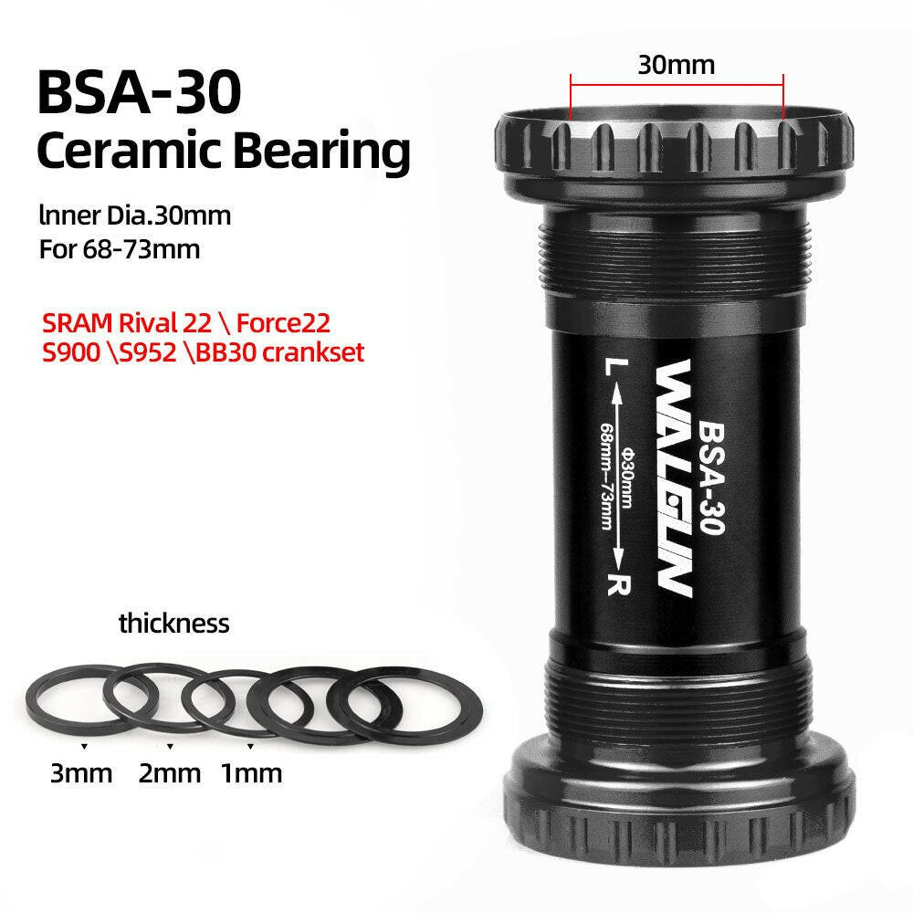 Walgun Bicycle Bottom Bracket BSA Thread Kit Road MTB Bike Frame 68/73 for Axis 24/22 and 29/30mm for Shimano SRAM GXP Crankset-WAYBIKER
