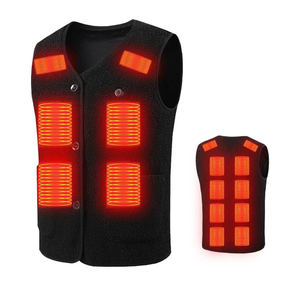 Outdoor USB Heating Vest Warming Vest Winter Flexible Electric Thermal Clothing Waistcoat Fishing Hiking Warm Clothes-WAYBIKER