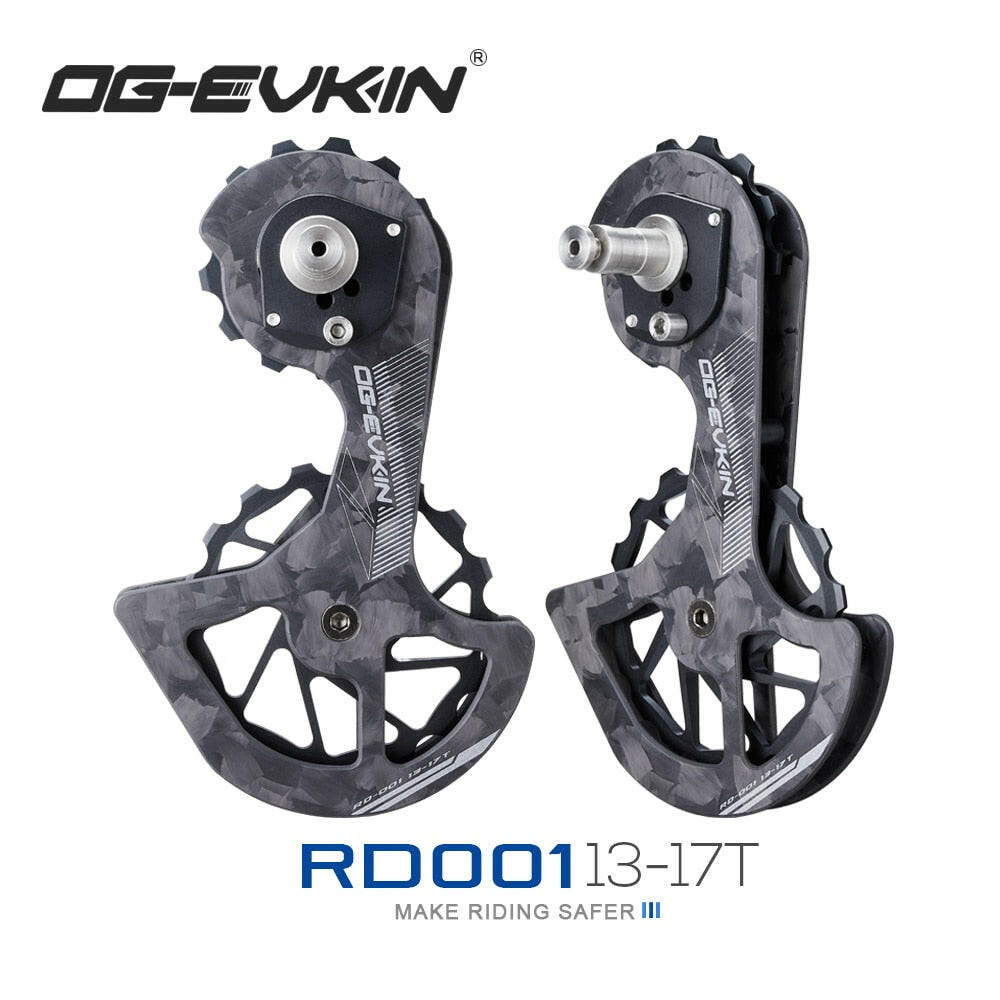 OG-EVKIN RD-01 Carbon Fiber Ceramic Rear Derailleur 13T-17T Pulley Guide Wheel For R7000 R8000 R8050 R9150 R9170 Bicycle Parts-WAYBIKER
