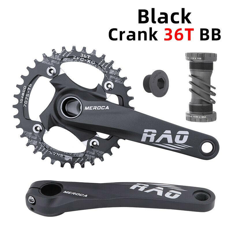 MEROCA Bicycle Crankset 170mm Forging Crank Narrow Wide teeth 104BCD Chainring 32/34/36/38T Chain Wheel For MTB bike crankset-WAYBIKER