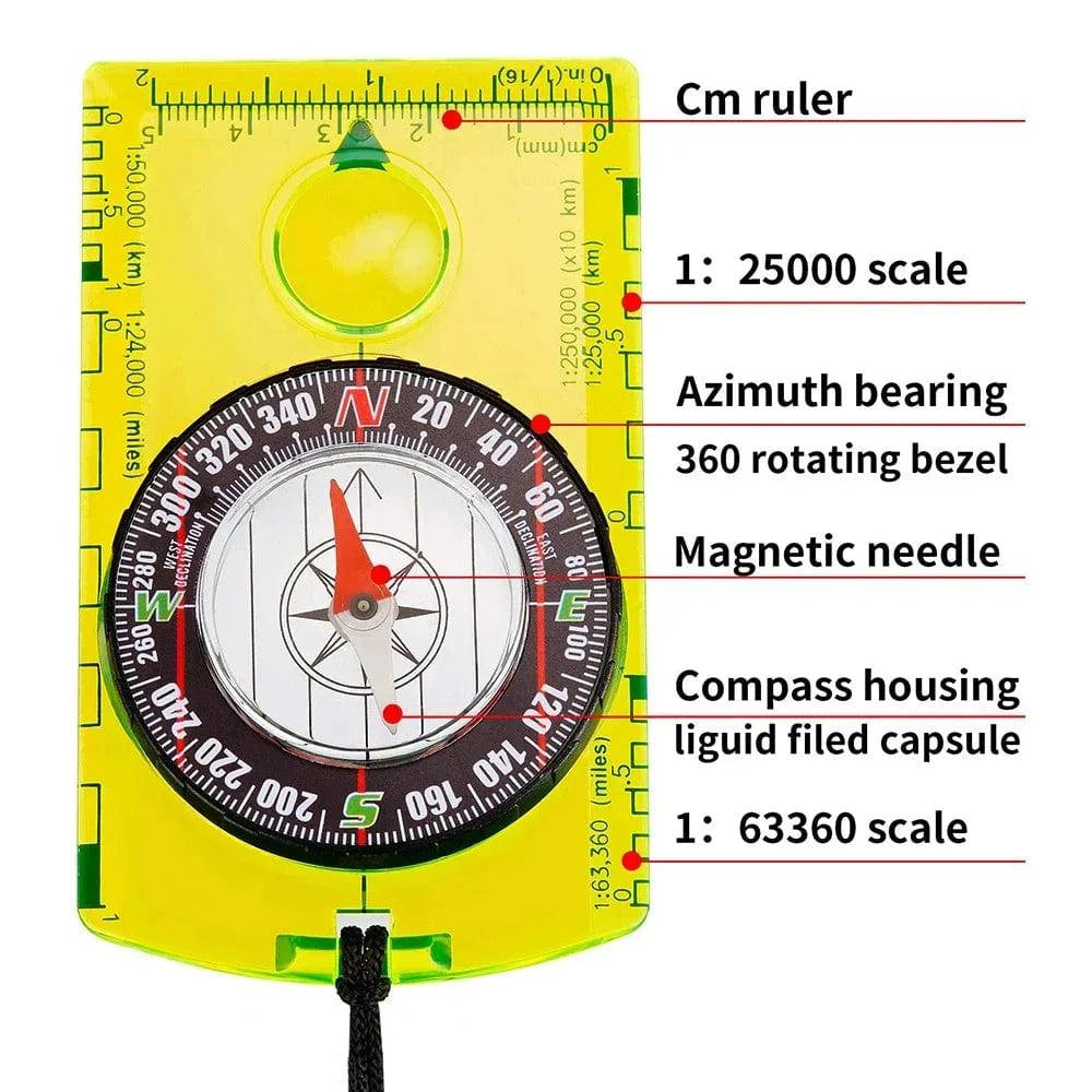 Waterproof Compass Outdoor Gadget Navigation Hiking Compass Camping Or