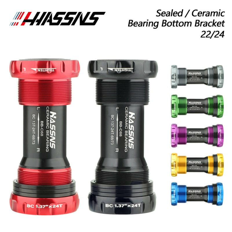 HASSNS Central Movement Bicycle Bottom Bracket Mtb Hollowtech Central Movement Mountain Bike Ceramics BB For Integrated Crankset