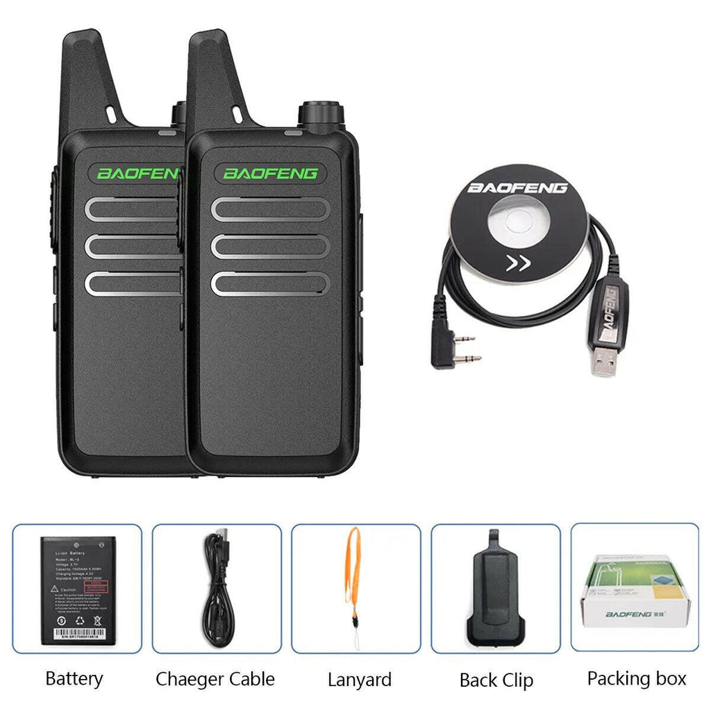 2PCS Baofeng BF-T20 5W Portable Mini Walkie Talkie VOX Charging USB For BF-C9 BF-888S KD-C1 Two Way Radio  Hotel Hunting-WAYBIKER