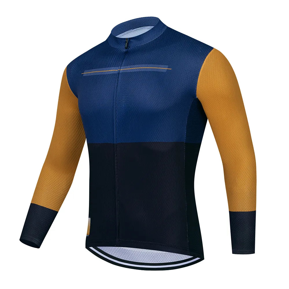 Spring Long Sleeve Cycling Jersey Man's Cycling Clothing 2023 Summer Anti-UV Bike Jersey Breathable Bicycle Shirt-WAYBIKER