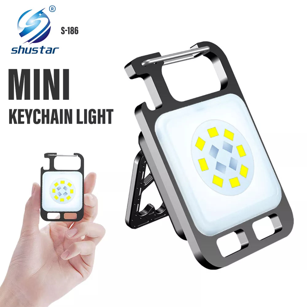 MINI COB Keychain Flashlight Charging Lamp Camping Lights with Magnet 4 Lighting Modes for Camping, Home Use, Etc.-WAYBIKER