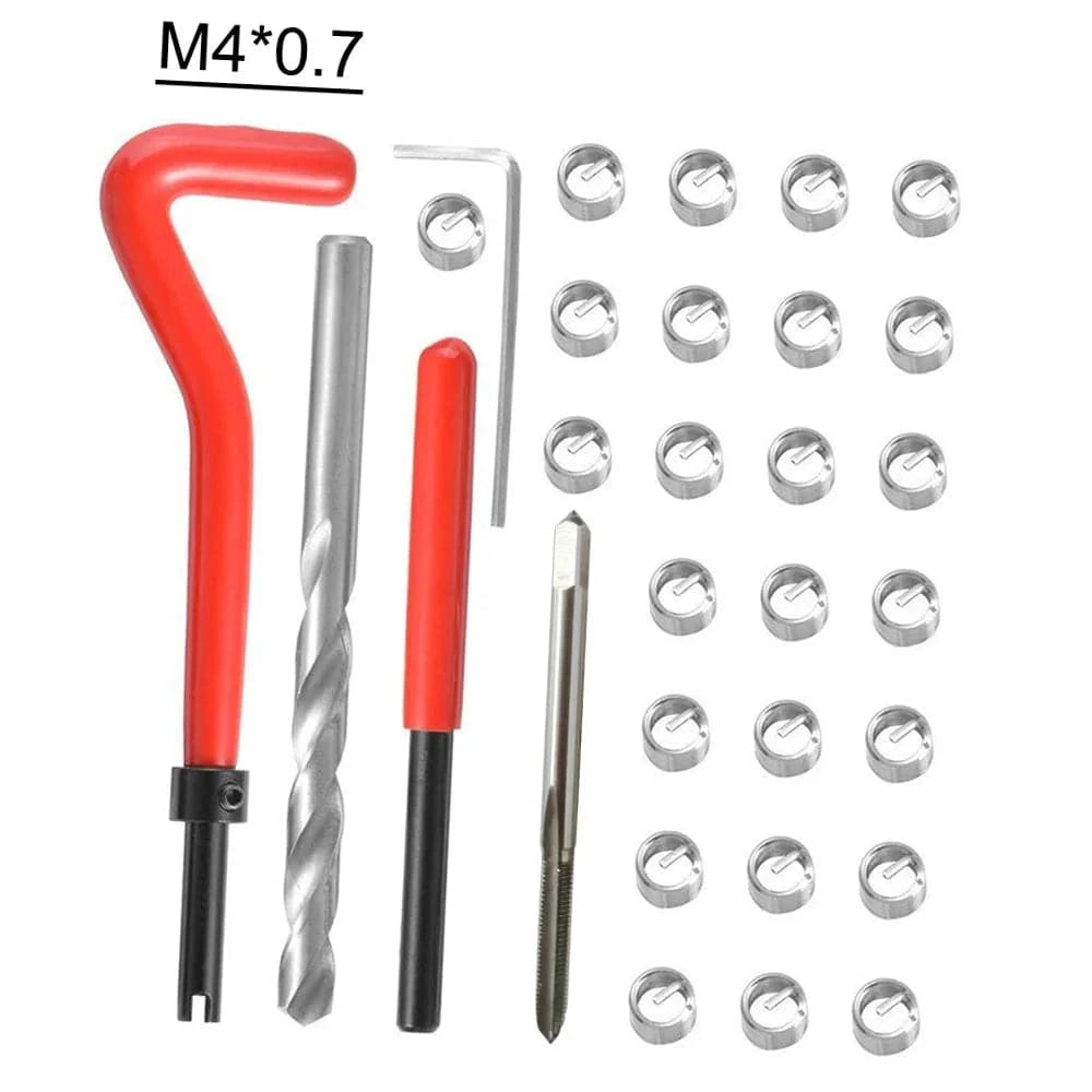 20pcs/30pcs Metric Thread Repair Insert Kit M3 M4 M7 M9 M11 Helicoil Car Pro Coil Tool 304 Stainless Steel Auto Repair Tool Bag-WAYBIKER