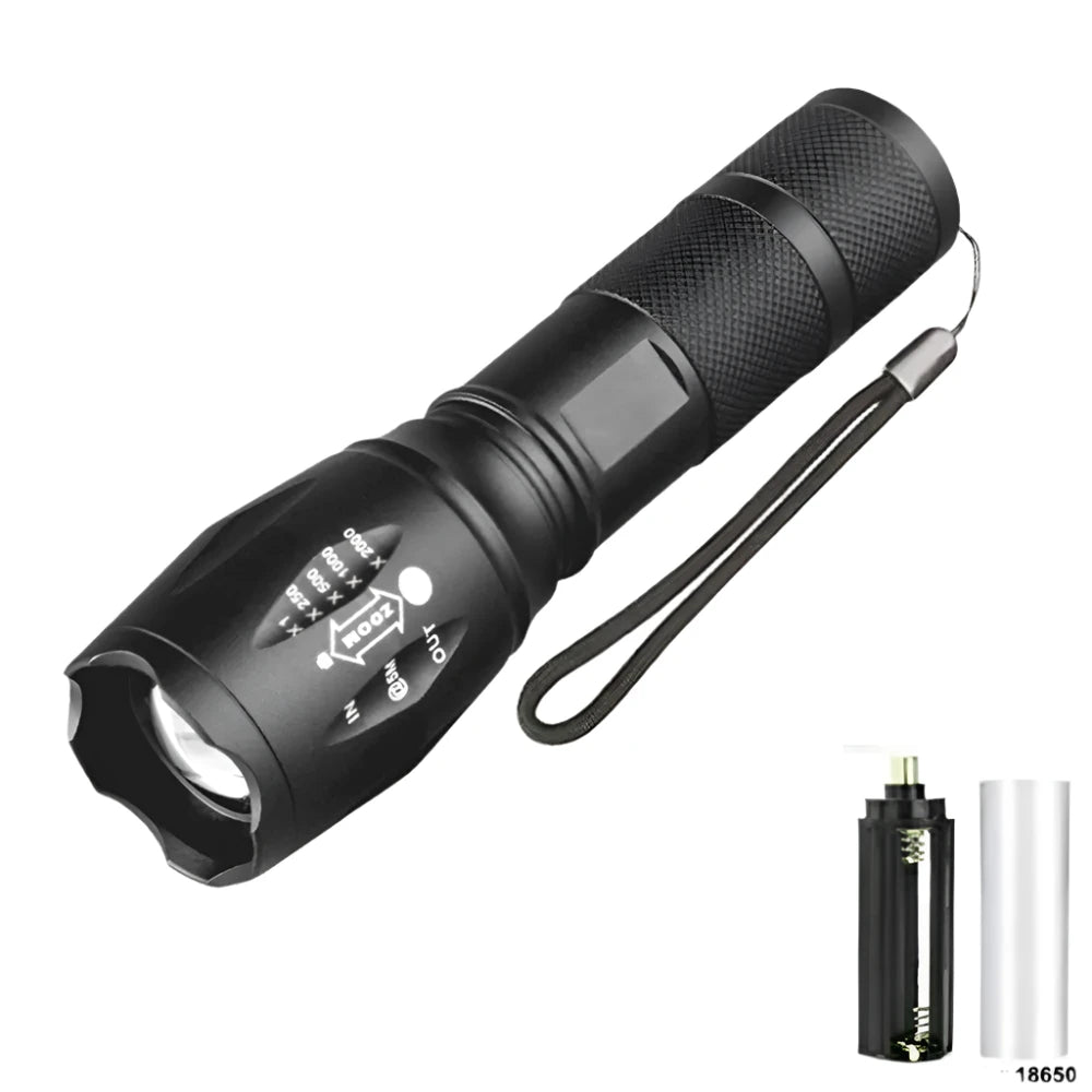 Powerful T6 LED Super Bright Aluminum Alloy Portable Flashlight USB Charging IPX5 Waterproof Camping Climbing Torch-WAYBIKER