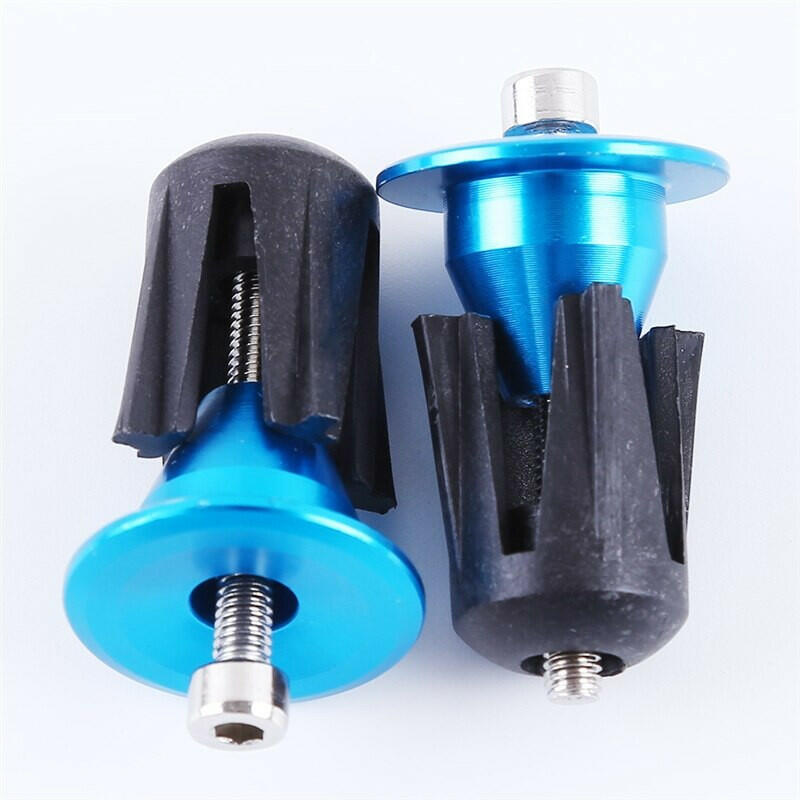 6 Colors 1 Pair Bicycle Handle Bar Cap End Plugs Bike Bicycle Aluminum Handlebar Grips Handle Bar Cap End Plugs Bicycle Parts-WAYBIKER