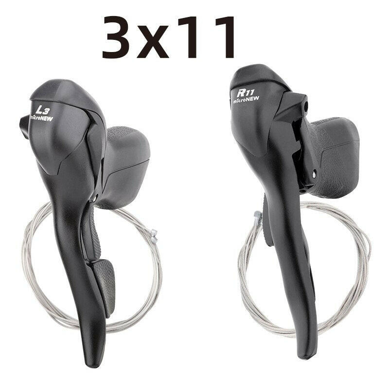 microNEW Road Bike Bicycle Shifter 2*10 Speed For 22.2-23.8mm Handlebar 7/8/9 Speed Dual Control Levers-WAYBIKER