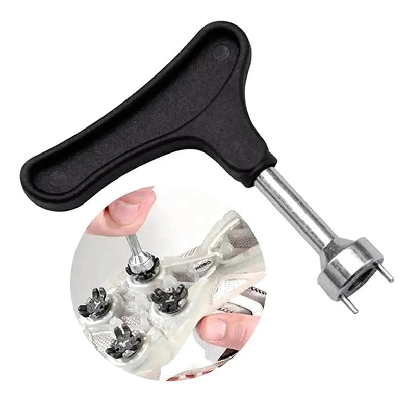 Golf Spike Wrench Tool Ratchet Handle Golf Remover Ripper Steel Ratcheting Black for Golf Shoes Golfs Training Accessories-WAYBIKER