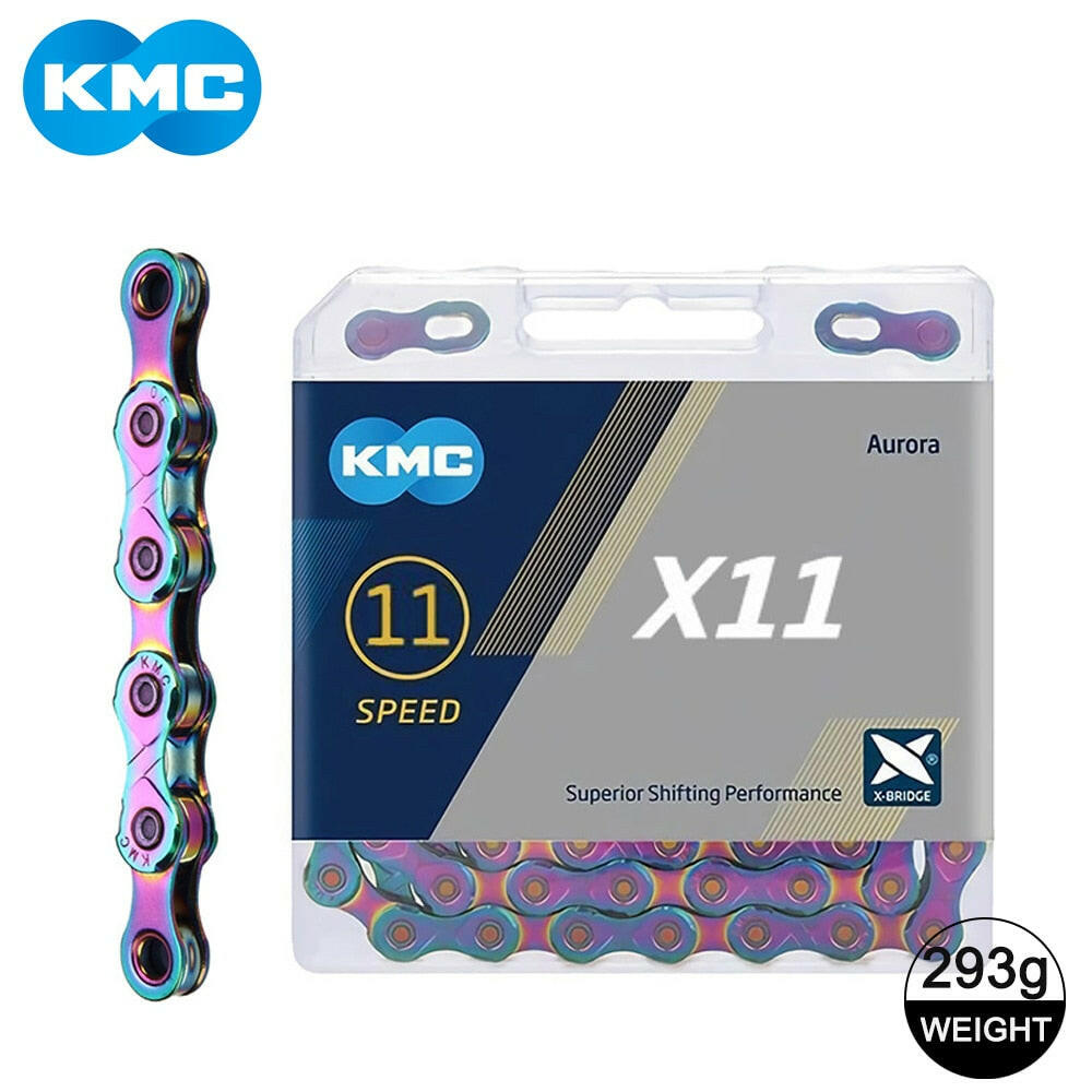 KMC X10 X11 X12 Bicycle Chain Road Mountain Bike 10/11/12Speed Bicycle Aurora Chain Compatible for SHIMANO Chain with Links Lock-WAYBIKER