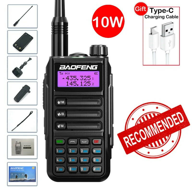 2023 BAOFENG UV-16 Max 10W Powerful Walkie Talkie UHF/VHF Dual Band UV16 With Type-C Cable Upgrade Of UV-5R Ham Two Way Radios-WAYBIKER