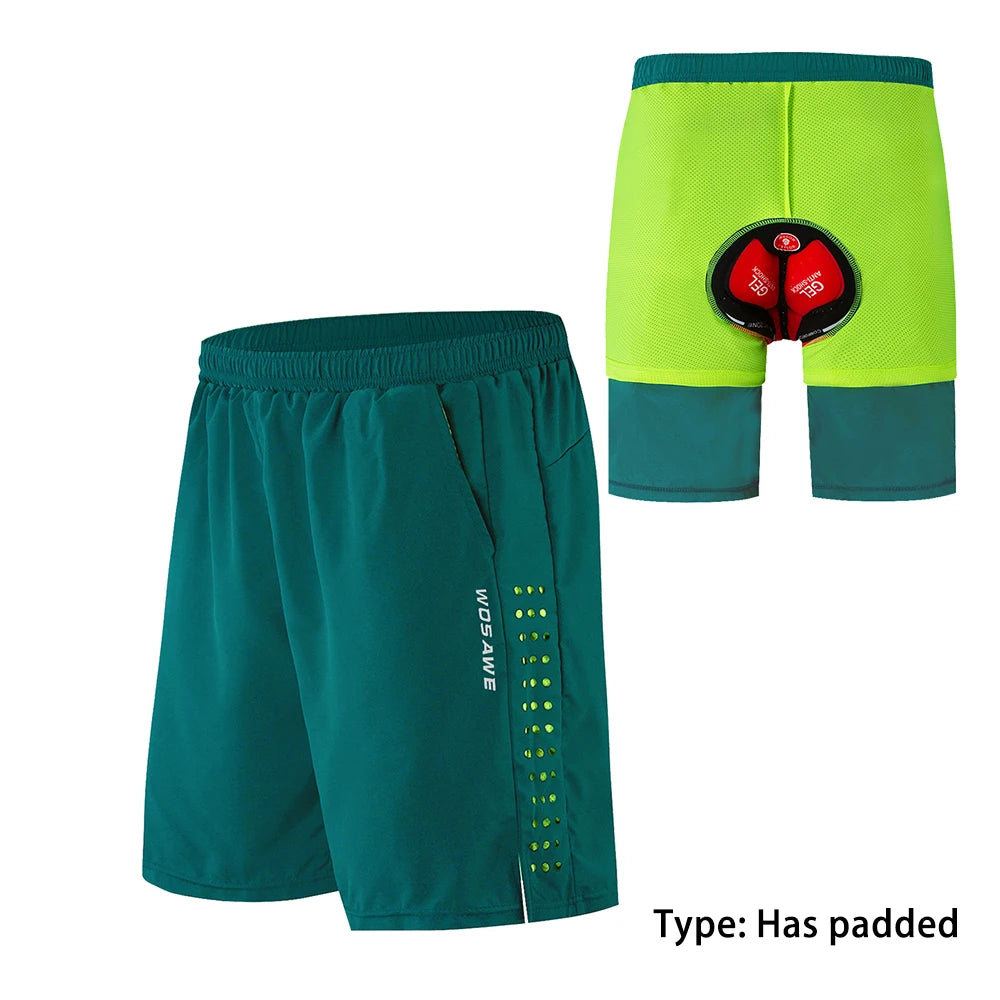 WOSAWE Men's Cycling Shorts Loose Fit with inner Gel Pad Shockproof Padded Shorts MTB Mountain Bike Shorts Riding Short Trouser