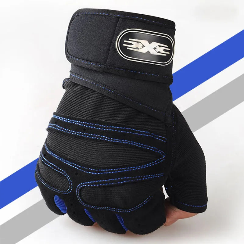 Men Cycling Half Finger Gloves Sports Anti-slip Breathable Bike Gloves Training Sports Exercise Bicycle Gloves-WAYBIKER