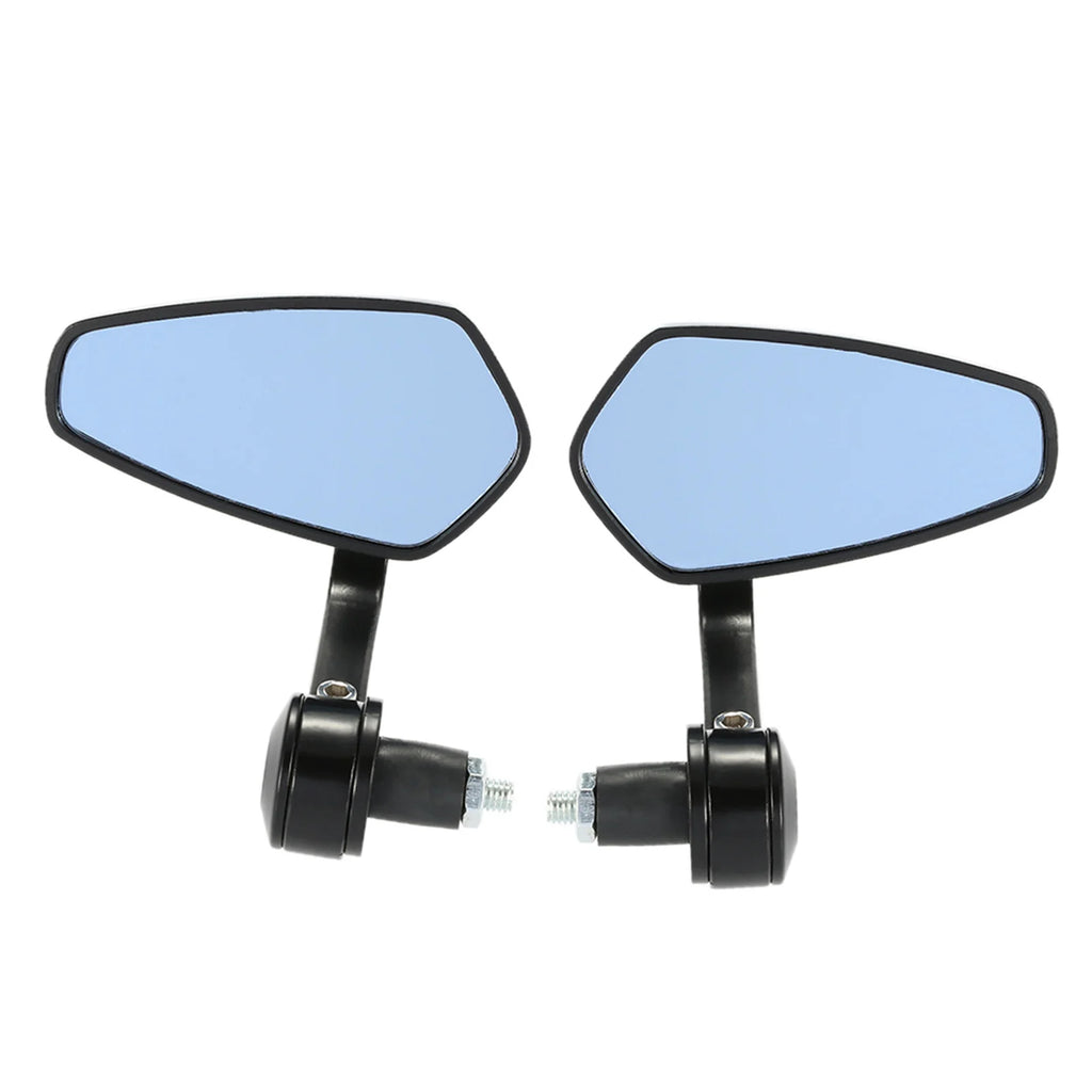 1 Pair of Motorcycle End Bar Rearview Mirror Universal 7/8" Handle Bar 360°Swivel & Angle Adjustable Side View Mirrors-WAYBIKER