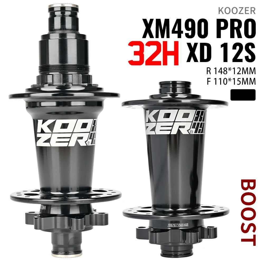2024 KOOZER XM490 PRO BOOST Mountain Bike Hubs Steel shaft Sealed Bearing 148x12MM 110x15MM 141x5MM 28H 32 Holes Noise hub
