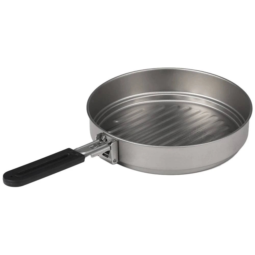 Camping Pots and Pans Portable Lightweight with Folding Handle for Open Fire Outdoor Cooking Camping Hiking Backpacking-WAYBIKER