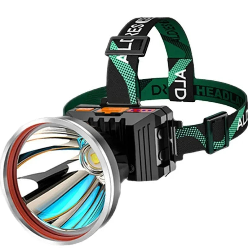 Headlamp strong charging headlamp super bright far outdoor flashlight small outdoor yellow light night fishing-WAYBIKER