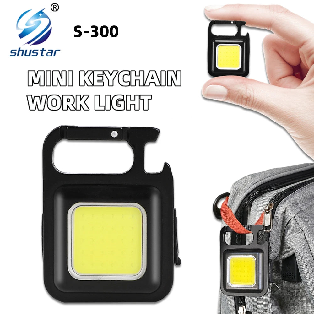 MINI Rechargeable Floodlight Keychain Flashlight Camping Easy To Carry Powerful Lantern Wide Range of Lighting Portable Lights-WAYBIKER